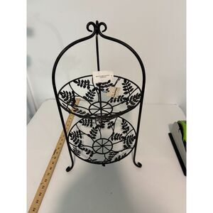 Home 2 tiered black metal display/fruit dish